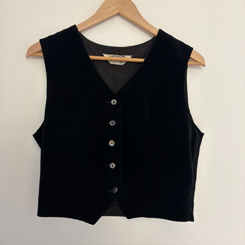 Vintage Velvet Cropped Vest By Koret Boho Rock Western Whimsigoth Grunge Rock